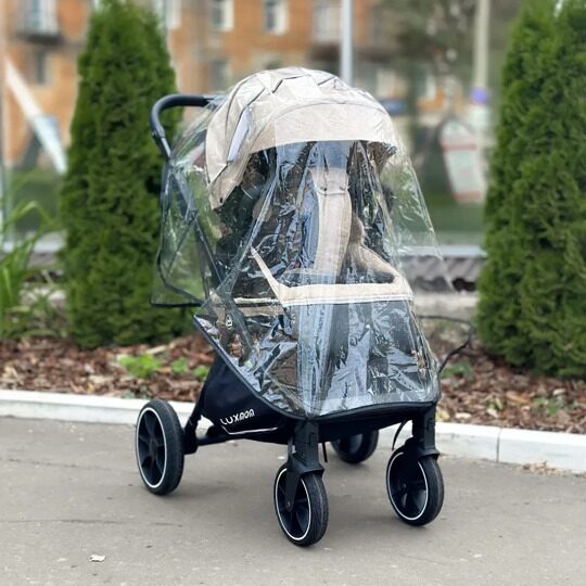 Прогулочная коляска LuxMom 740 реверсивный блок + рюкзак / Бежевая