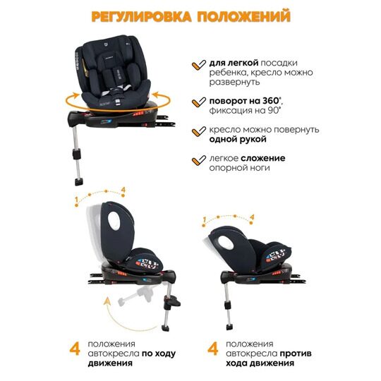 Автокресло детское Jovola JET 8.0 Isofix 0-36 кг с упором в пол / черный