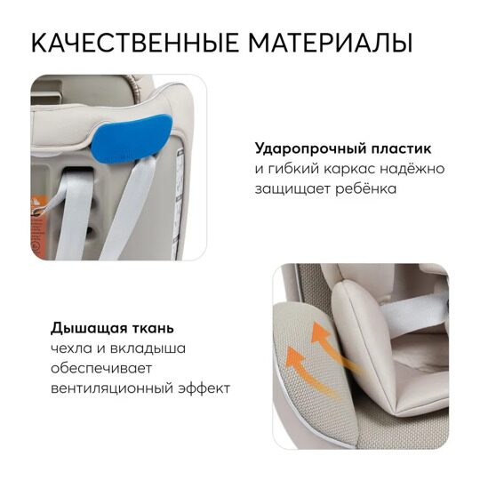 Автокресло Happy Baby UNIX isofix (0-36 кг) / beige