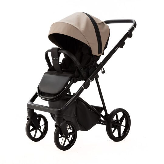 Коляска Adamex Vasco Deluxe 3 в 1 / V-SA9 Темно-бежевая Экокожа