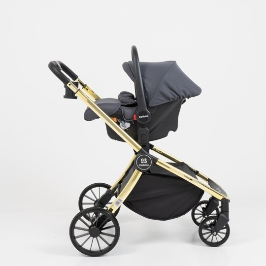 Коляска Farfello Baby Shell 3 в 1 / 2024 Серый желтый хром BBS-008