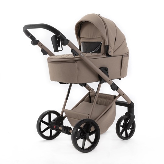 Коляска Adamex DELTA NATURA 3 в 1 / DN-5-CAMEL (Темно-бежевая ткань-темно-бежевая рама)