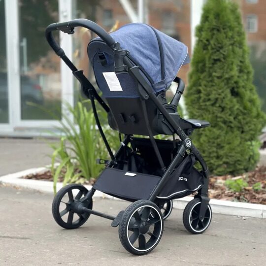 Прогулочная коляска LuxMom 740 реверсивный блок + рюкзак / Синяя