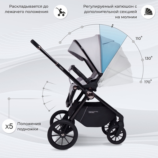 Коляска Sweet Baby Vento 2 в 1 / Grey