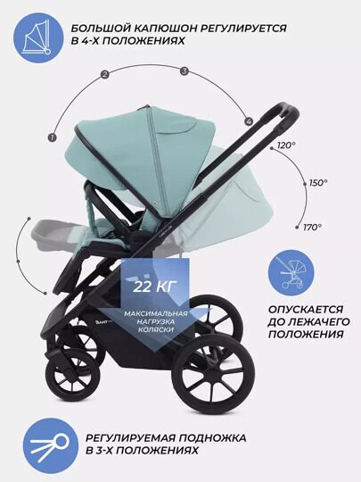 Коляска Rant Basic Nexus 3 в 1 RA106 / 2025 Green