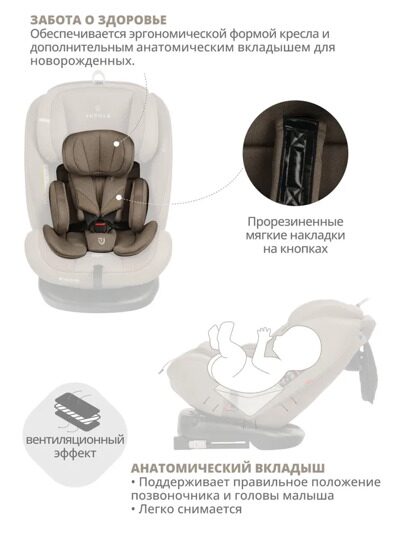 Автокресло Jovola MOON Isofix (0-36 кг) / бежевый