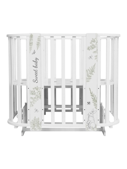 Кроватка Sweet Baby Arte 5 в 1 / белый заяц