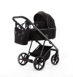 Коляска Adamex DELTA NATURA 3 в 1 / DN-11-CARBON (Черная ткань-черная рама)