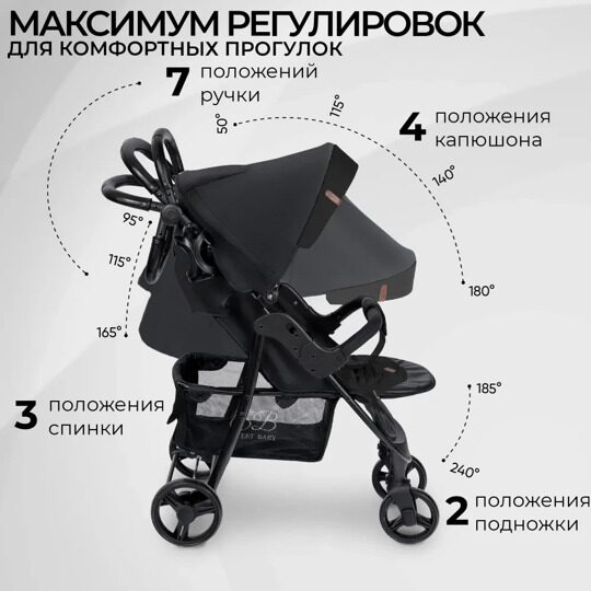 Прогулочная коляска Sweet Baby Rapido Black