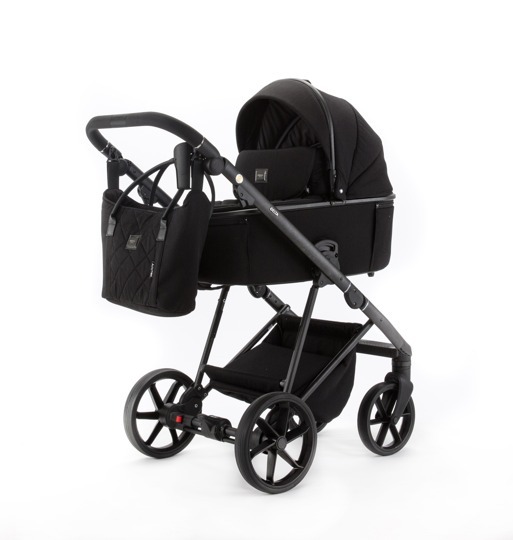 Коляска Adamex DELTA NATURA 3 в 1 / DN-11-CARBON (Черная ткань-черная рама)