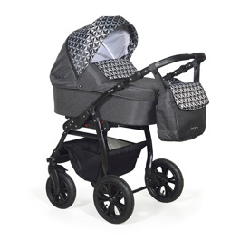 Коляска Indigo Charlotte 18 2 в 1 / ch 38 (черный+черный узор)
