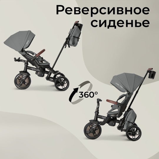 Велосипед трехколесный складной Qplay T70 Comfo Max / Grey