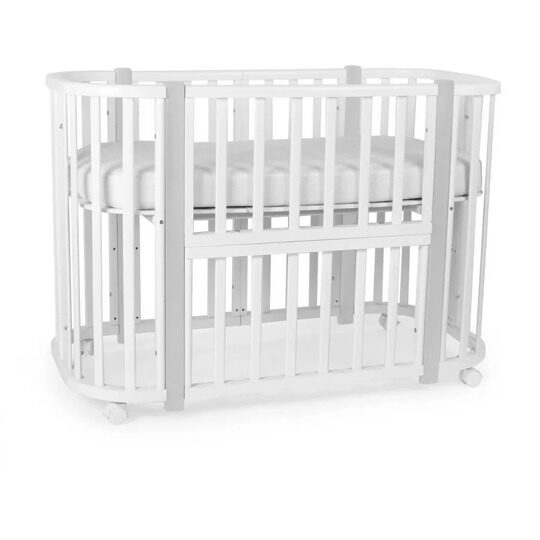 Детская кроватка Sweet Baby Palermo 5 в 1 маятник Белый-Серый