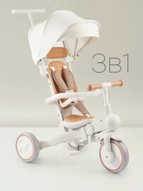 Детский велосипед с ручкой складной 3 в 1 Happy Baby MERCURY PRO 50047 / milky
