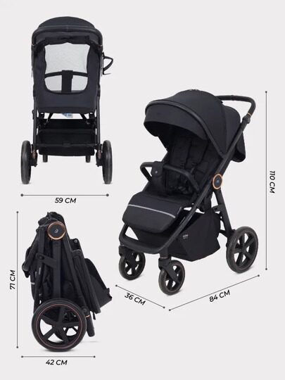 Прогулочная коляска MOWBaby Trail MB090 / 2025 Black