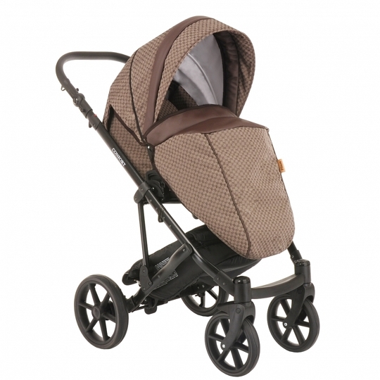 Коляска Pituso CONFORT Plus 2 в 1 GUCCI+Кожа Тем.коричневый
