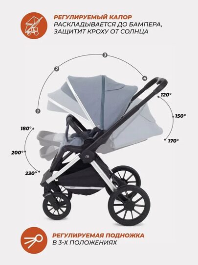 Коляска MowBaby Tilda 2 в 1 / MB064 Blue