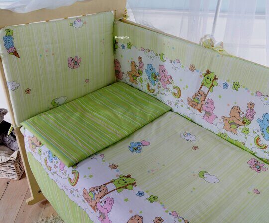 Комплект в кроватку Баю-Бай Забава зеленый К60-З3 (6 предметов)