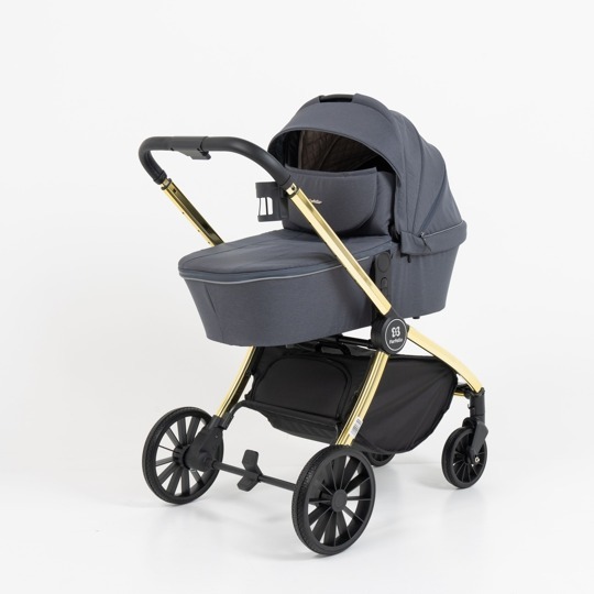 Коляска Farfello Baby Shell 3 в 1 / 2024 Серый желтый хром BBS-008