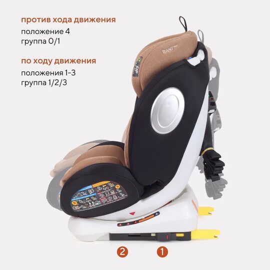 Автокресло Rant Basic TWIST isofix 0/1/2/3 (0-36 кг) / YC06 Beige