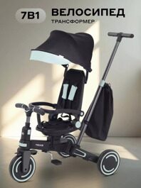 Детский трехколесный велосипед с ручкой MOWBaby TRIXIE MC055 / Black-green