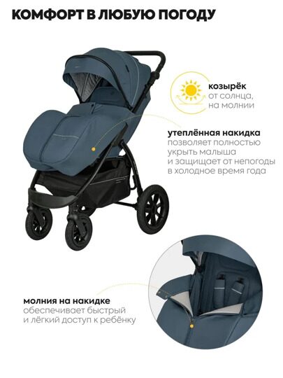 Прогулочная коляска Jovola SELENA Air G1 2025 с сумкой / синий