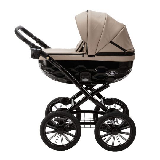 Коляска Adamex Chantal Retro Eco (Deluxe) 2 в 1 / CA9 Т. БЕЖЕВАЯ КОЖА