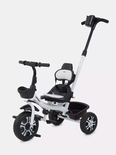 Детский трехколесный велосипед с ручкой Rant Basic DANDY RB252 / White