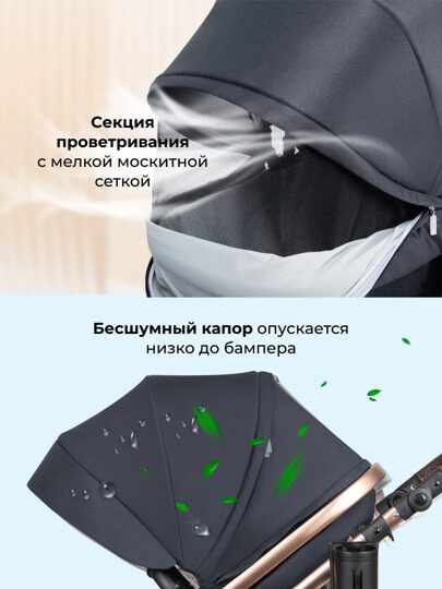 Коляска-трансформер 2 в 1 Aimile Original New NDG-5 Gold Чёрное Золото