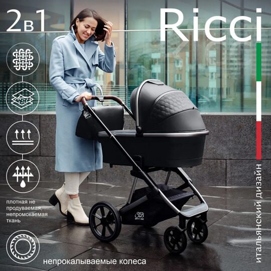 Коляска Sweet Baby RICCI 2 в 1 Steel Grey