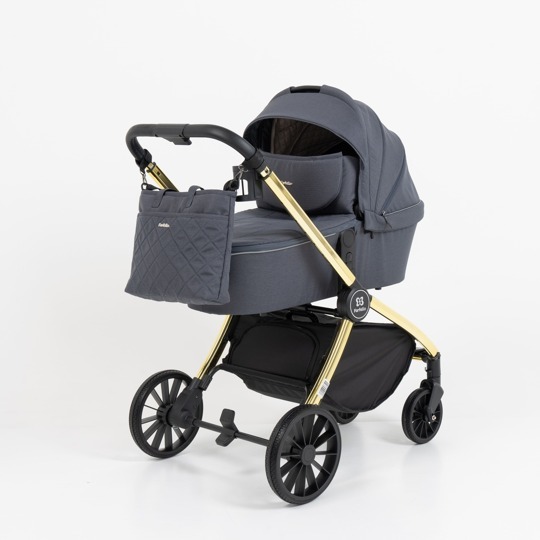 Коляска Farfello Baby Shell 3 в 1 / 2024 Серый желтый хром BBS-008