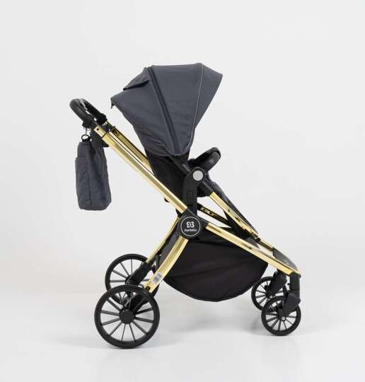 Коляска Farfello Baby Shell 3 в 1 / 2024 Серый желтый хром BBS-008