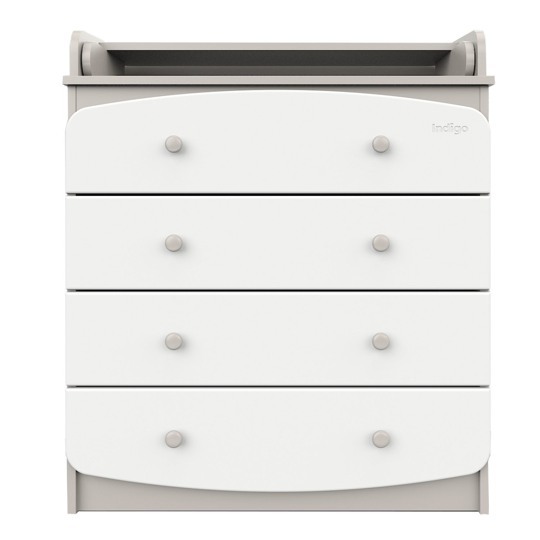 Пеленальный комод Indigo Classic 800/4 МДФ, ЛДСП / кашемир-белый