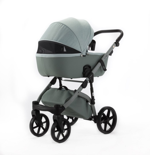 Коляска Adamex NOLA Natura 2 в 1 / MINT-8 Мятная ткань, Мятная экокожа