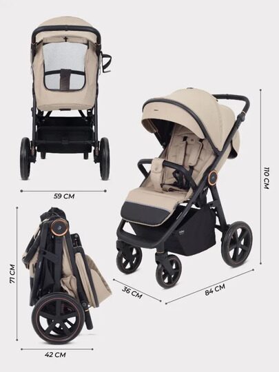 Прогулочная коляска MOWBaby Trail MB090 / 2025 Beige