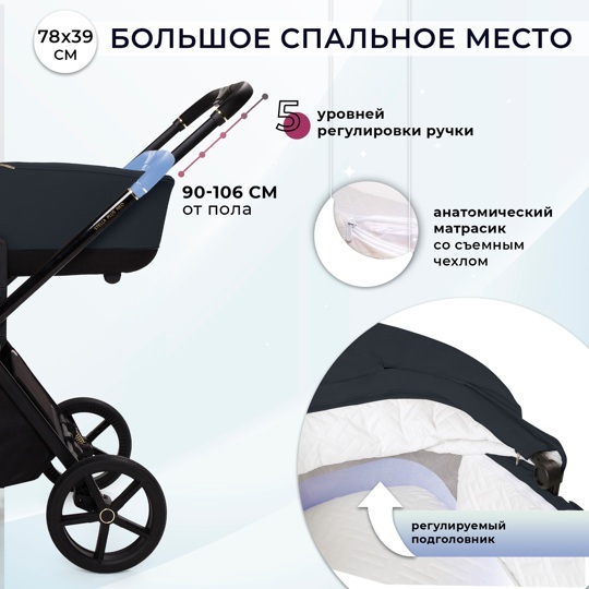 Коляска Sweet Baby Stella Plus Neo 2 в 1 / Dark Grey