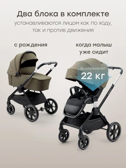 Коляска Happy Baby KIDLANDER 2 в 1 /  dark olive