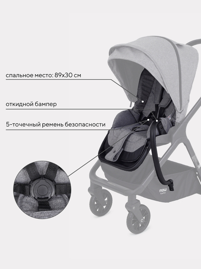 Коляска MOWBaby Move 2 в 1 / 2023 MB402 Grey