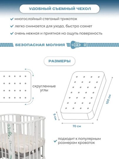 Матрас в кроватку Indigo Green Line 70х100 см.
