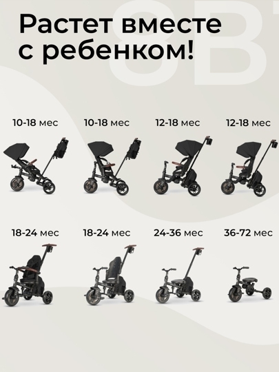 Велосипед трехколесный складной Qplay T70 Comfo Max / Black