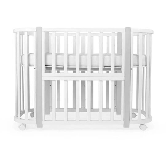 Детская кроватка Sweet Baby Palermo 5 в 1 маятник Белый-Серый