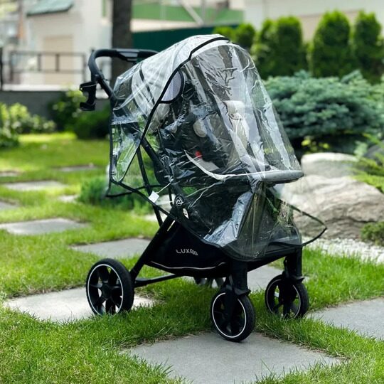 Прогулочная коляска LuxMom 740 реверсивный блок + рюкзак / Светло-серая