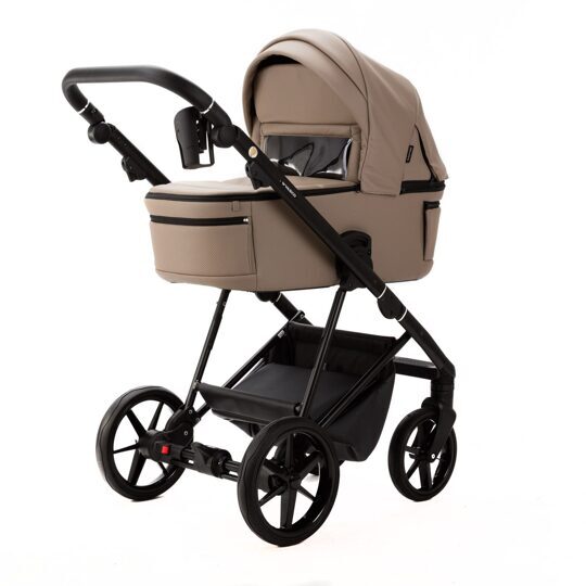 Коляска Adamex Vasco Deluxe 3 в 1 / V-SA9 Темно-бежевая Экокожа
