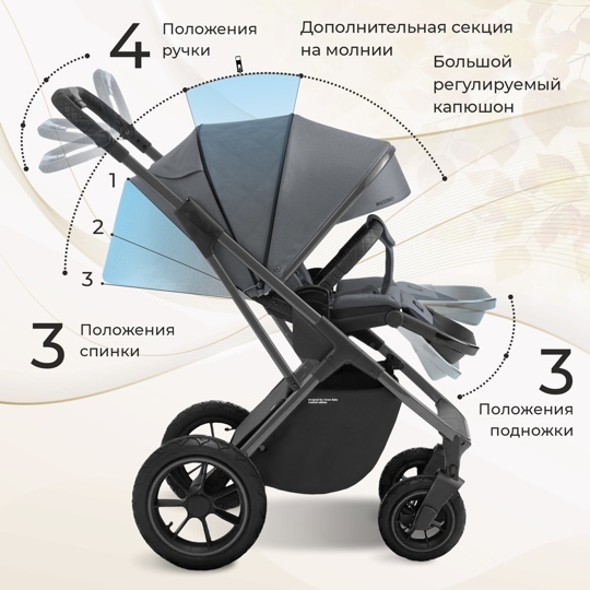 Коляска Sweet Baby RICCI 2 в 1 / Grey (Air)