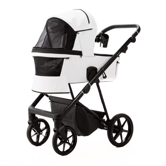 Коляска Adamex Vasco Deluxe 3 в 1 / V-SA1 Белая Экокожа