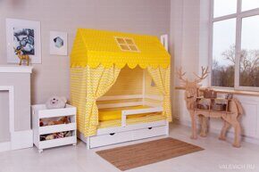 Комплект для кроватки Incanto Домик (6 предметов) / желтый