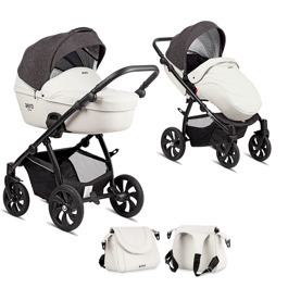 Коляска Tutis 2 в 1 Aero REFLECTIVE white-black
