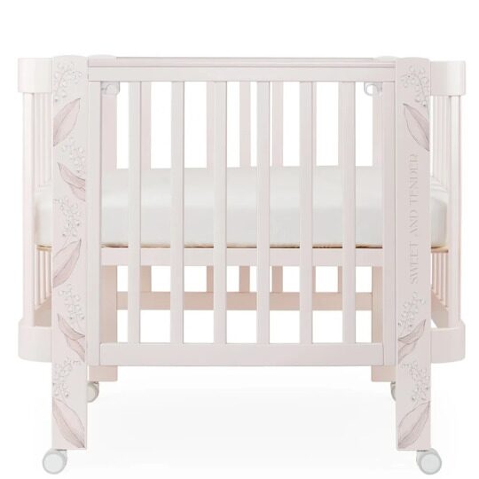 Кроватка Happy Baby MOMMY LOVE с быстросъемной стенкой /  95024 Pink nova