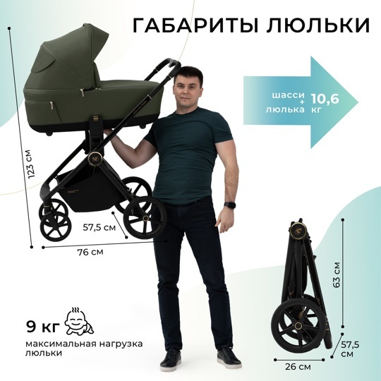 Коляска Sweet Baby Stella Plus Therma 2 в 1 / Green