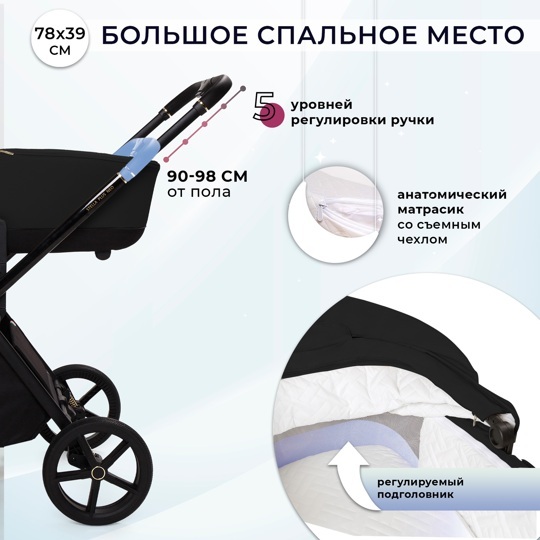 Коляска Sweet Baby Stella Plus Neo 2 в 1 / Black